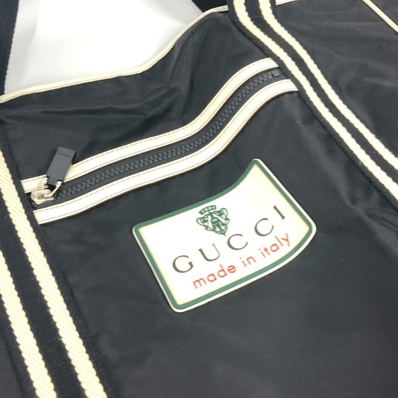Gucci Logo Tote Bag Boston Shoulder Nylon Black - Picture 8 of 15